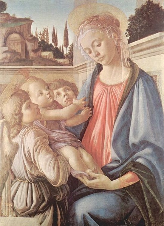 La Vierge à l'Enfant et deux anges - Sandro Botticelli
