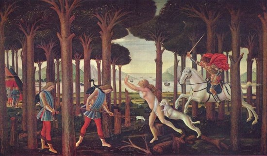 L'Histoire de Nastagio degli Onesti (premier épisode) - Sandro Botticelli