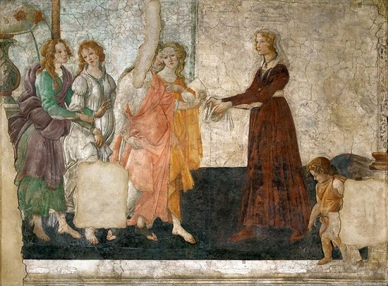 Vénus et les Grâces offrant des présents à une jeune fille - Sandro Botticelli