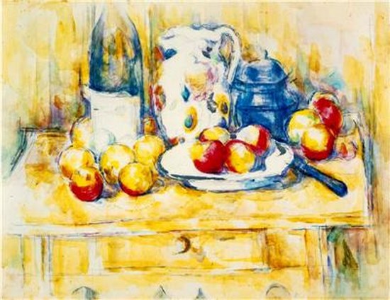 Nature morte : Pommes, bouteille et pot de lait - Paul Cézanne
