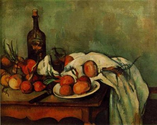 Oignons et bouteille - Paul Cézanne