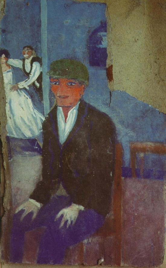 Un homme assis et un couple de danse - Salvador Dali