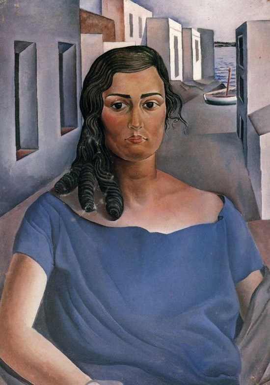 Portrait de jeune fille dans un paysage (Cadaqués) - Salvador Dali