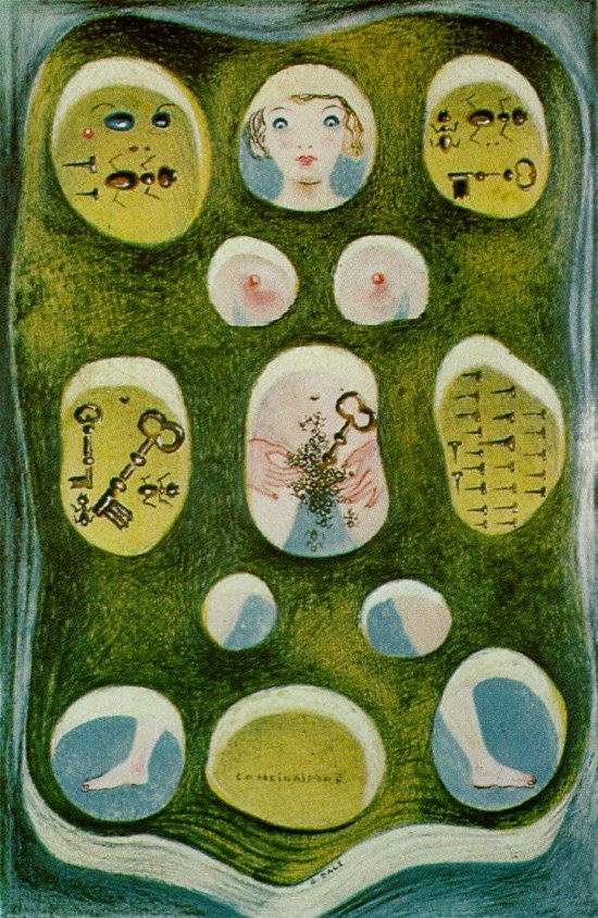 Combinaisons (ou les fantasmes combinés daliniens : Fourmi, Clés, Clous) - Salvador Dali