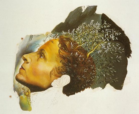 Début automatique d'un portrait de Gala - Salvador Dali