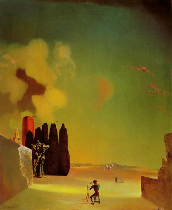 Eléments énigmatiques dans un paysage - Salvador Dali