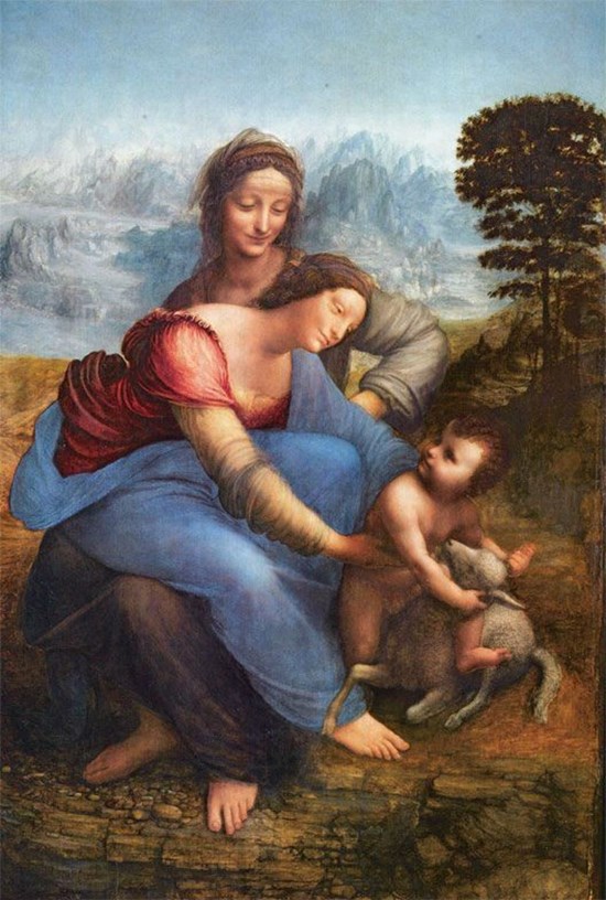 Vierge à l'enfant avec Sainte Anne et Saint Jean-Baptiste - Léonard de Vinci