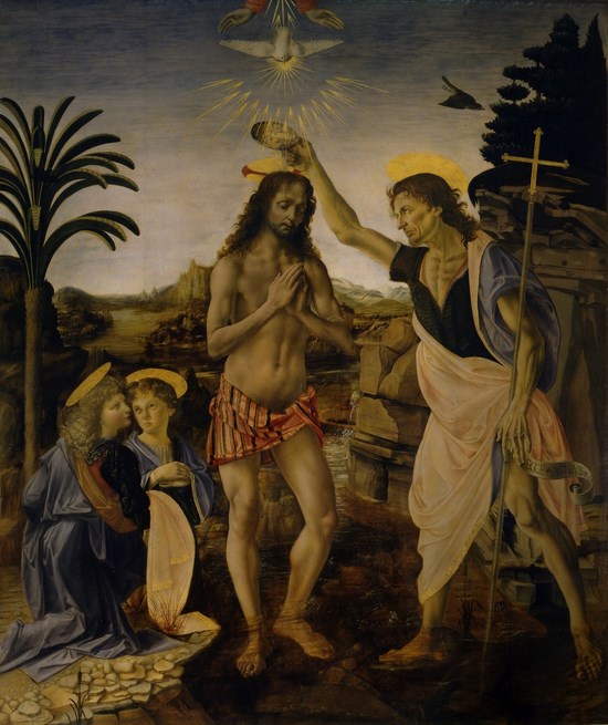 Le baptème du Christ - Léonard de Vinci