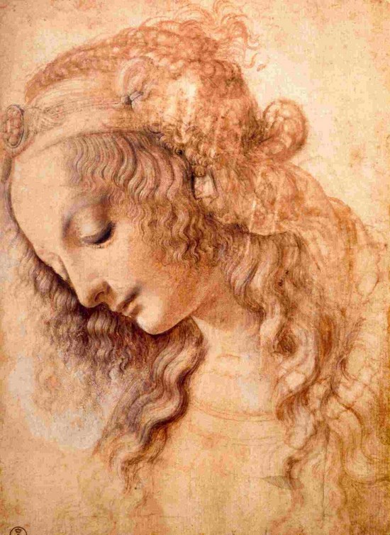 Visage d'une jeune femme 1 - Léonard de Vinci