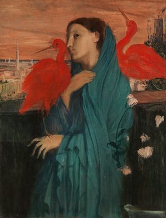 Jeune femme avec Ibis - Edgar Degas