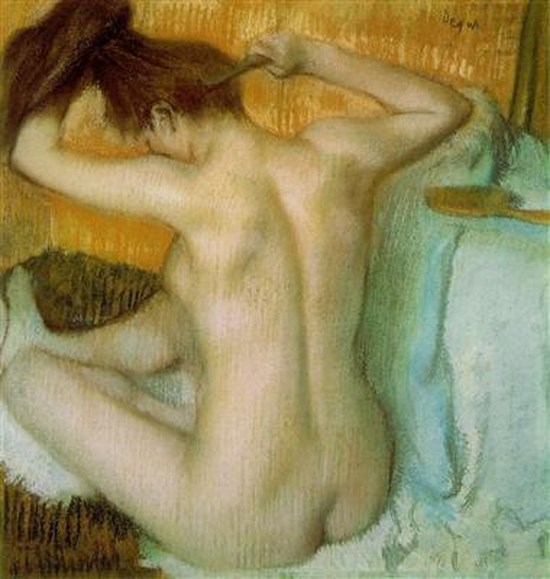 Femme coiffant ses cheveux - Edgar Degas