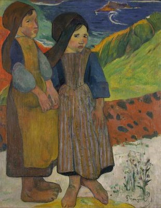 Deux fillettes bretonnes près de la mer - Paul Gauguin