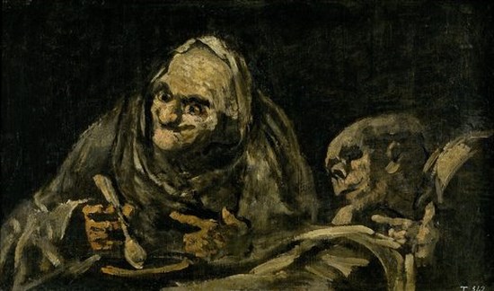 Deux vieillard mangeant de la soupe - Francisco Goya