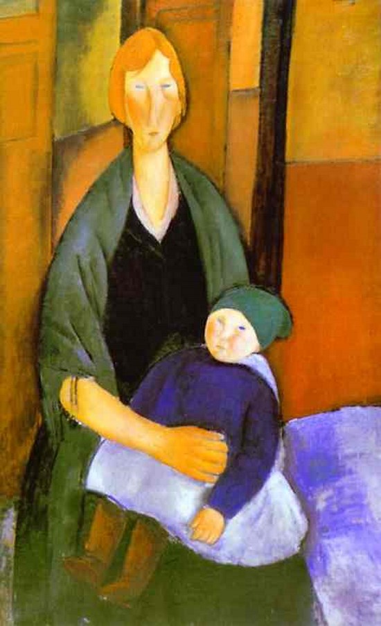 Femme assise avec un enfant - Amedeo Modigliani