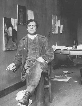 Amedeo Modigliani dans son atelier parisien