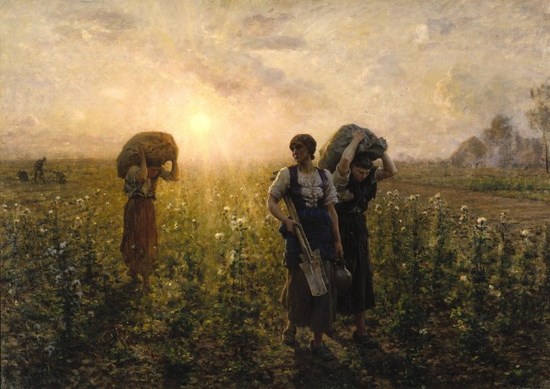 Exemple de peinture Naturaliste - La fin du travail - Jules Breton