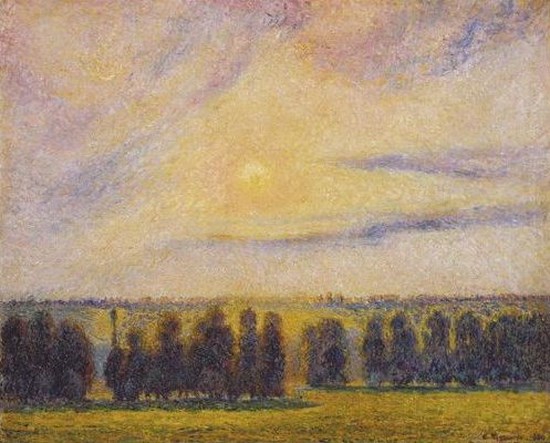 Coucher de soleil à Eragny - Camille Pissarro