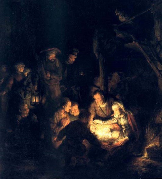 L'adoration des Bergers - Rembrandt
