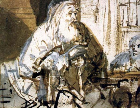 Homere dictant à un scribe - Rembrandt