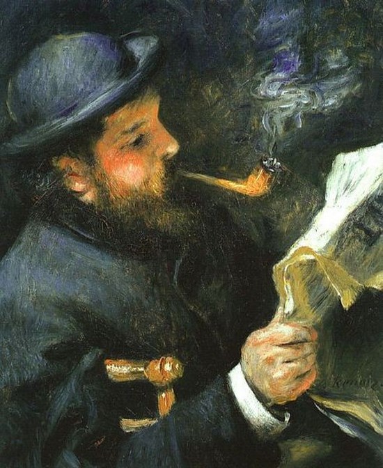 Claude Monet lisant - Auguste Renoir