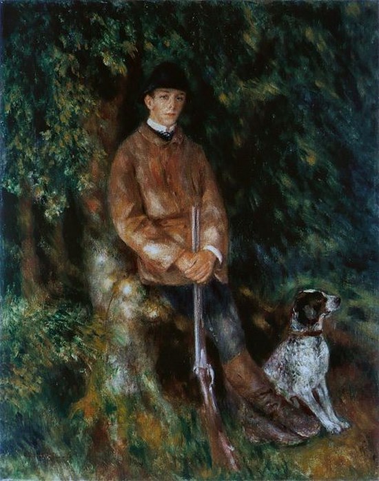 Portrait d'Alfred Berard avec son chien - Auguste Renoir