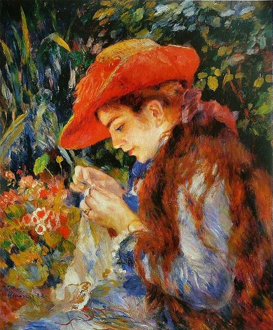 Marie-Thérèse Durand-Ruel cousant - Auguste Renoir