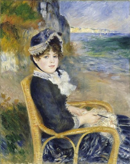 Femme assise au bord de la mer - Auguste Renoir