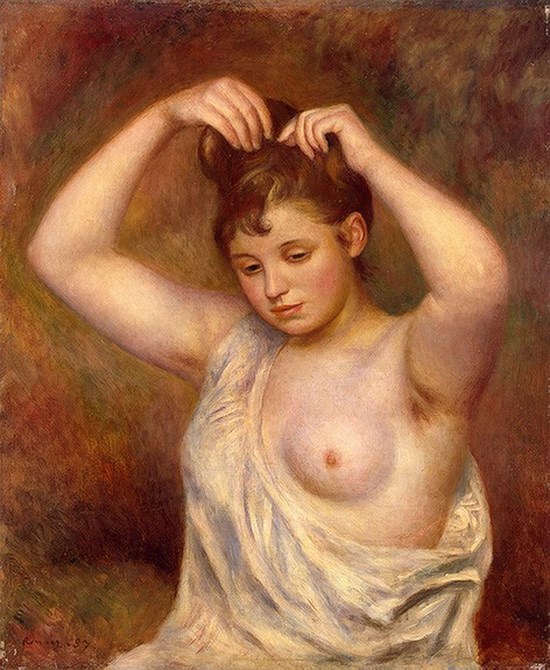 Femme se coiffant - Auguste Renoir