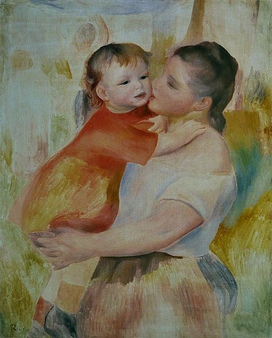 Lavandière à l'enfant - Auguste Renoir