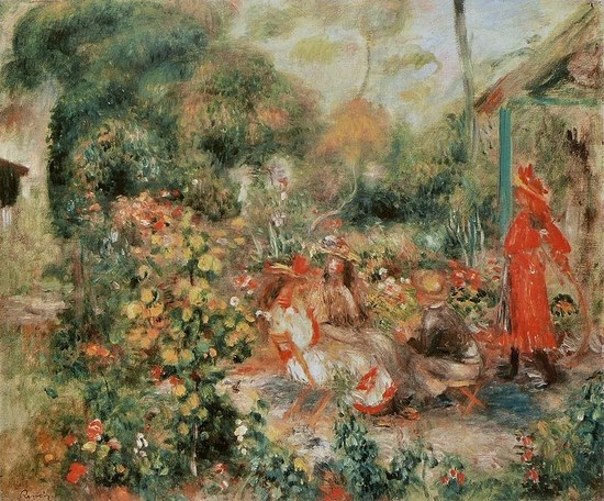 Jeunes Filles dans un jardin à Montmartre - Auguste Renoir