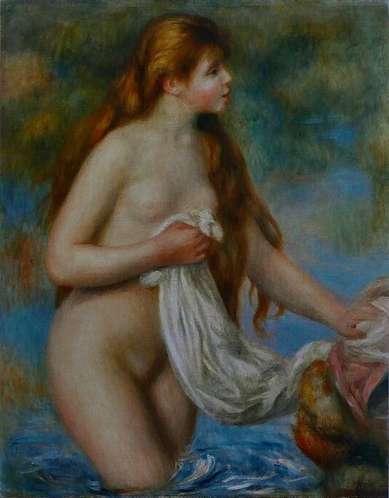 Baigneuse aux cheveux longs - Auguste Renoir