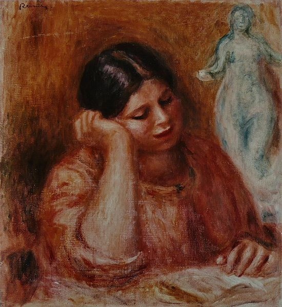 Liseuse à la Vénus (Gabrielle avec une sculpture) - Auguste Renoir