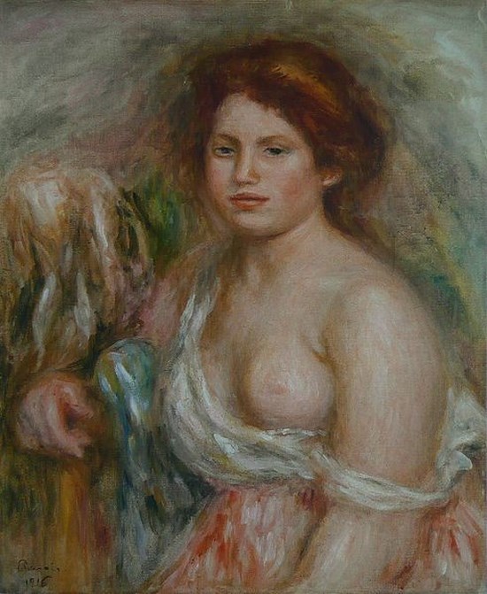 Portrait de modèle en buste - Auguste Renoir