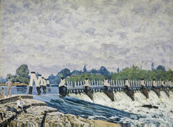 Molesey Weir, Hampton Court - Alfred Sisley