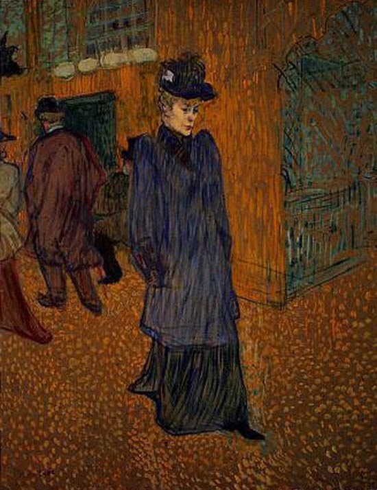 Jane Avril sortant du Moulin-Rouge - Toulouse-Lautrec