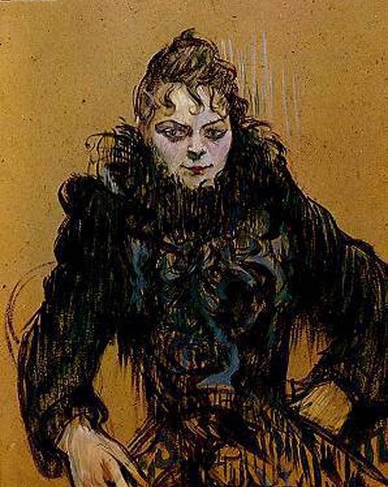 Femme au boa noir - Toulouse-Lautrec