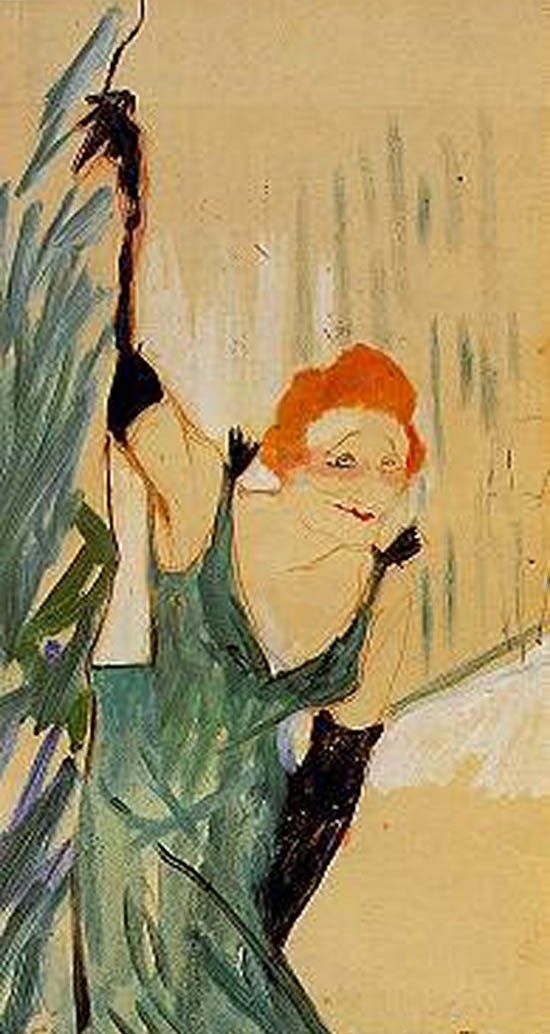 Yvette Guilbert saluant le public - Toulouse-Lautrec