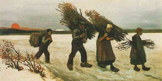 Bois transporté dans la neige - Vincent Van Gogh