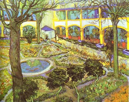 La cour de l'hôpital d'Arles - Vincent Van Gogh