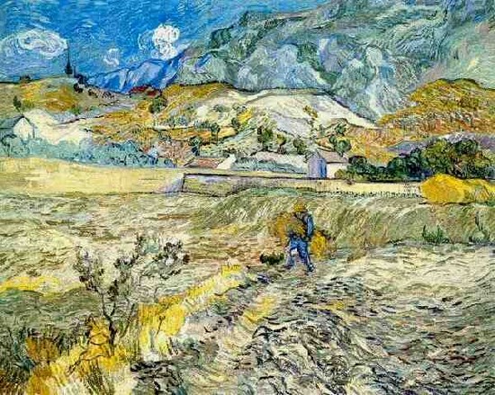 Champ de blé et paysan - Vincent Van Gogh