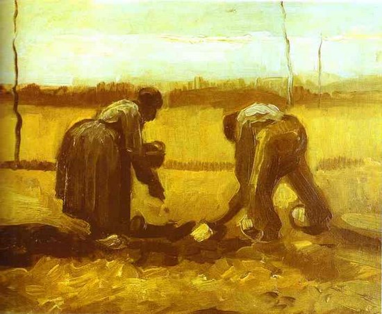 Fermière plantant des pommes de terre - Vincent Van Gogh