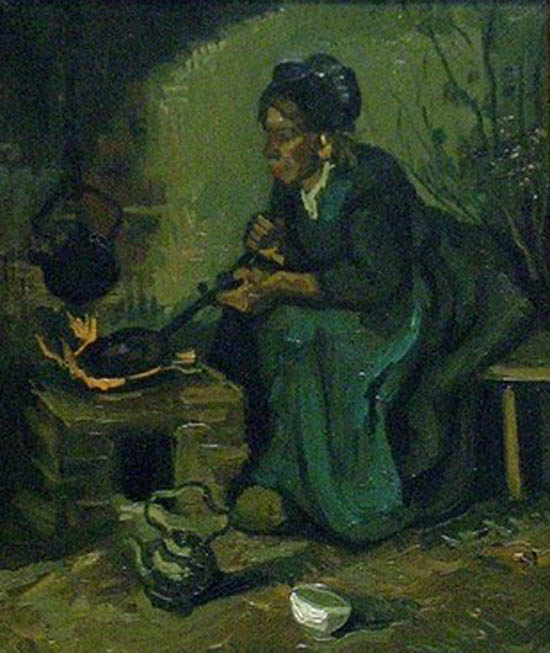 Paysanne cuisinant dans une cheminée - Vincent Van Gogh