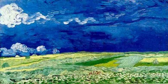 Champs de blé sous un ciel nuageux 1 - Vincent Van Gogh