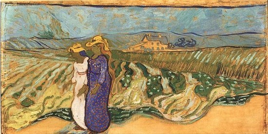 Deux femmes traversant un champ - Vincent Van Gogh