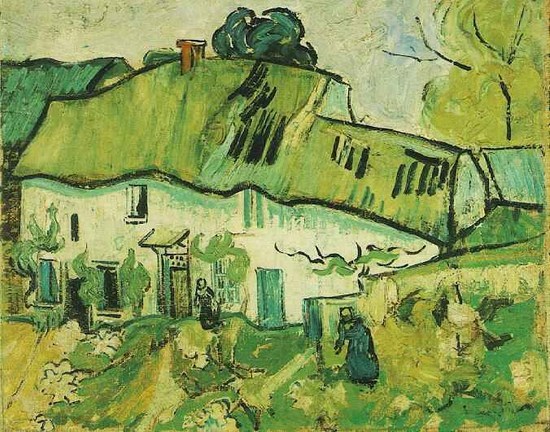 Ferme avec deux paysans - Vincent Van Gogh