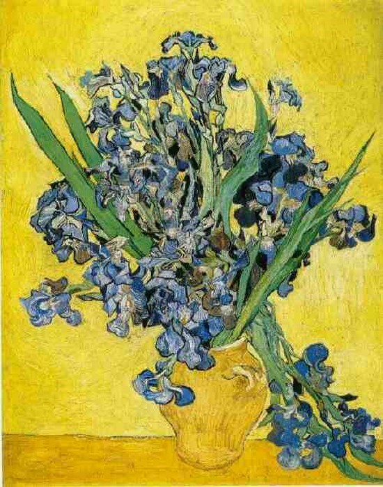 Iris sur fond jaune - Vincent Van Gogh