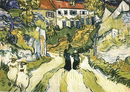 Rue d'Auvers avec personnages - Vincent Van Gogh