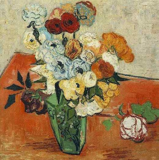 Vase japonais avec des roses et des anémones - Vincent Van Gogh