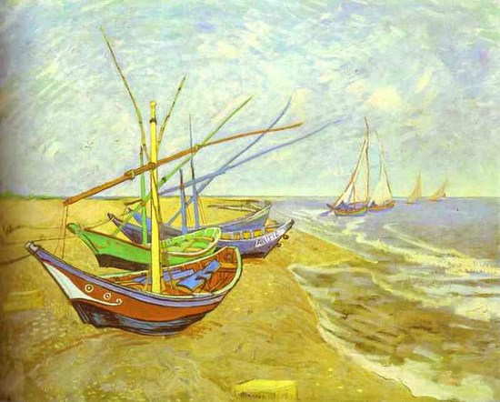 Bateaux de pêche sur la plage - Vincent Van Gogh
