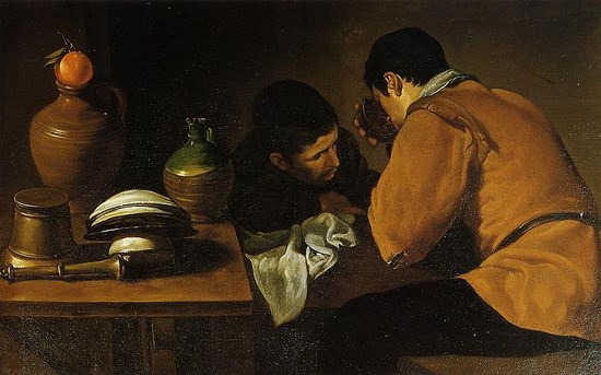Deux jeunes à table - Diego Vélasquez